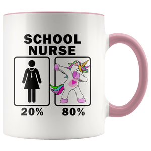 RobustCreative-School Nurse Dabbing Unicorn 20 80 Principle Superhero Girl Womens - 11oz Accent Mug Medical Personnel Gift Idea