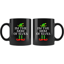 Load image into Gallery viewer, RobustCreative-Im The Mom of Elves Family Matching Elf Outfits PJ - 11oz Black Mug Christmas group green pjs costume Gift Idea
