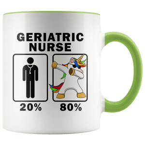 RobustCreative-Geriatric Nurse Dabbing Unicorn 80 20 Principle Graduation Gift Mens - 11oz Accent Mug Medical Personnel Gift Idea