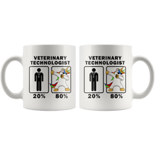 Load image into Gallery viewer, RobustCreative-Veterinary Technologist Dabbing Unicorn 80 20 Principle Graduation Gift Mens - 11oz White Mug Medical Personnel Gift Idea
