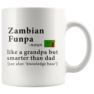 RobustCreative-Zambian Funpa Definition Zambia Flag Grandpa Day - 11oz White Mug family reunion gifts Gift Idea