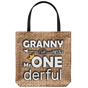 RobustCreative-Granny of Mr Onederful Crown 1st Birthday Boy Im One Outfit Tote Bag Gift Idea