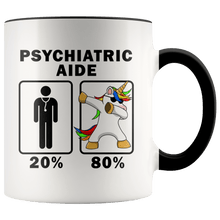 Load image into Gallery viewer, RobustCreative-Psychiatric Aide Dabbing Unicorn 80 20 Principle Graduation Gift Mens - 11oz Accent Mug Medical Personnel Gift Idea
