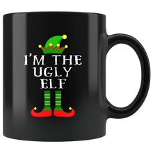 Load image into Gallery viewer, RobustCreative-Im The Ugly Elf Matching Family Christmas - 11oz Black Mug Christmas group green pjs costume Gift Idea
