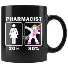 Load image into Gallery viewer, RobustCreative-Pharmacist Dabbing Unicorn 20 80 Principle Superhero Girl Womens - 11oz Black Mug Medical Personnel Gift Idea
