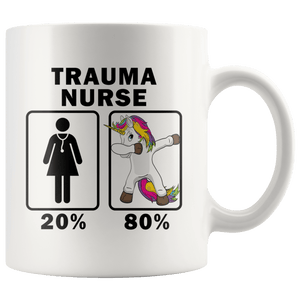 RobustCreative-Trauma Nurse Dabbing Unicorn 80 20 Principle Superhero Girl Womens - 11oz White Mug Medical Personnel Gift Idea