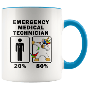 RobustCreative-Emergency Medical Technician Dabbing Unicorn 80 20 Principle Graduation Gift Mens - 11oz Accent Mug Medical Personnel Gift Idea