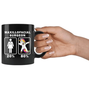 RobustCreative-Maxillofacial Surgeon Dabbing Unicorn 80 20 Principle Superhero Girl Womens - 11oz Black Mug Medical Personnel Gift Idea