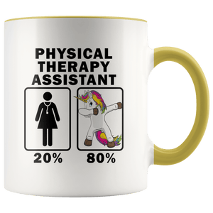 RobustCreative-Physical Therapy Assistant Dabbing Unicorn 80 20 Principle Superhero Girl Womens - 11oz Accent Mug Medical Personnel Gift Idea