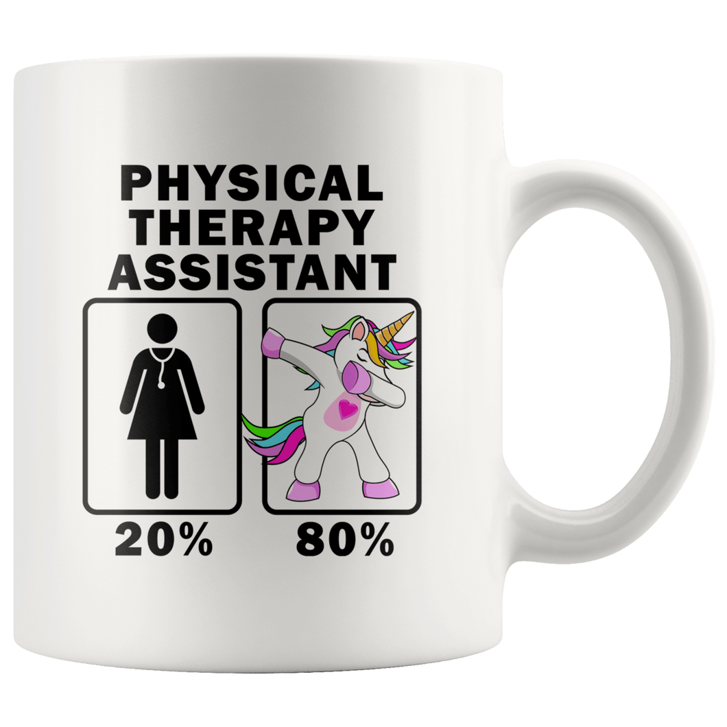 RobustCreative-Physical Therapy Assistant Dabbing Unicorn 20 80 Principle Superhero Girl Womens - 11oz White Mug Medical Personnel Gift Idea