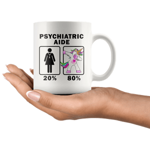 RobustCreative-Psychiatric Aide Dabbing Unicorn 20 80 Principle Superhero Girl Womens - 11oz White Mug Medical Personnel Gift Idea