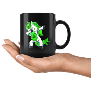 RobustCreative-Lepricorn  Dabbing Unicorn Leprechaun St Paddys Day Black 11oz Mug Gift Idea