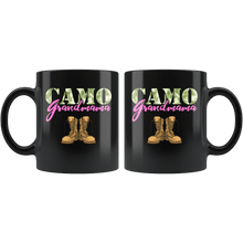 Load image into Gallery viewer, RobustCreative-Grandmama Military Boots Camo Hard Charger Camouflage - Military Family 11oz Black Mug Deployed Duty Forces support troops CONUS Gift Idea - Both Sides Printed
