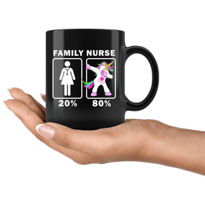 RobustCreative-Family Nurse Dabbing Unicorn 20 80 Principle Superhero Girl Womens - 11oz Black Mug Medical Personnel Gift Idea