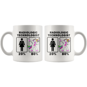 RobustCreative-Radiologic Technologist Dabbing Unicorn 20 80 Principle Superhero Girl Womens - 11oz White Mug Medical Personnel Gift Idea