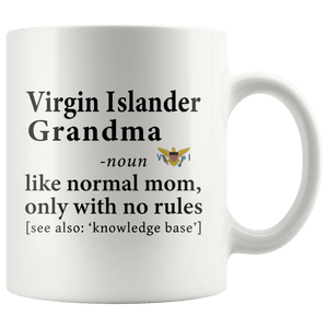 RobustCreative-Virgin Islander Grandma Definition US Virgin Islands Flag Grandmother - 11oz White Mug family reunion gifts Gift Idea