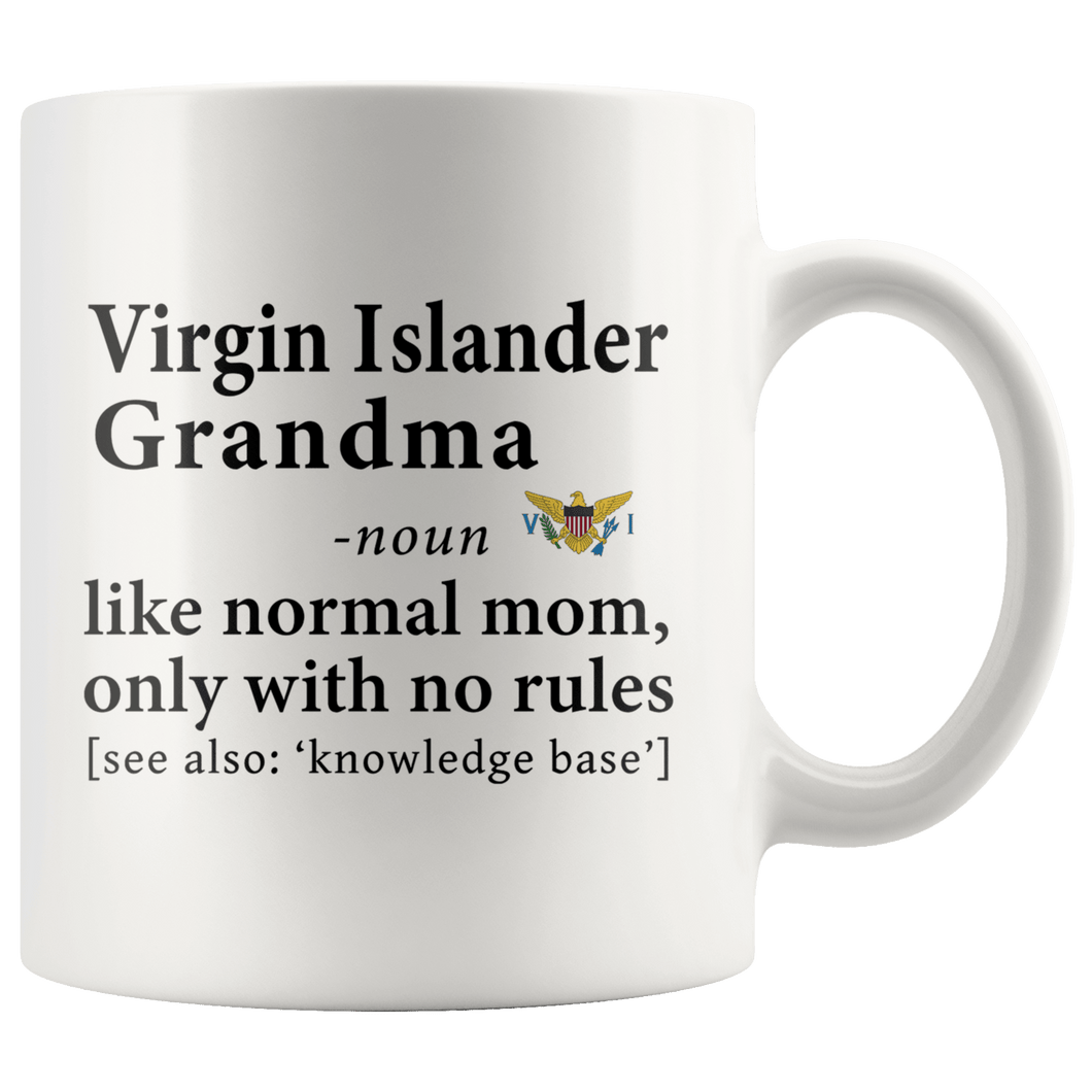 RobustCreative-Virgin Islander Grandma Definition US Virgin Islands Flag Grandmother - 11oz White Mug family reunion gifts Gift Idea