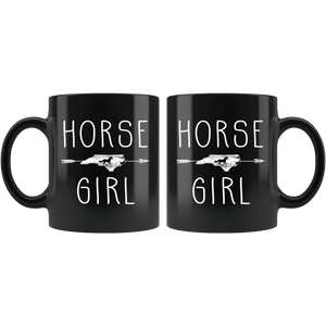 RobustCreative-North Carolina Horse Girl Gifts Carolinian Shape Country for women - 11oz Black Mug Racing Lover Gift Idea