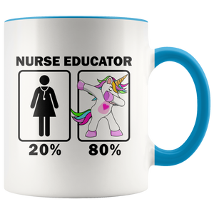 RobustCreative-Nurse Educator Dabbing Unicorn 20 80 Principle Superhero Girl Womens - 11oz Accent Mug Medical Personnel Gift Idea