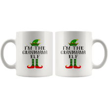 Load image into Gallery viewer, RobustCreative-Im The Grandmama Elf Matching Family Christmas - 11oz White Mug Christmas group green pjs costume Gift Idea
