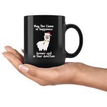 Load image into Gallery viewer, RobustCreative-Llama Spit Happens Santas Hat Quote Saying Cute - 11oz Black Mug Christmas gift idea Gift Idea
