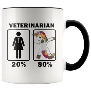 RobustCreative-Veterinarian Dabbing Unicorn 80 20 Principle Superhero Girl Womens - 11oz Accent Mug Medical Personnel Gift Idea