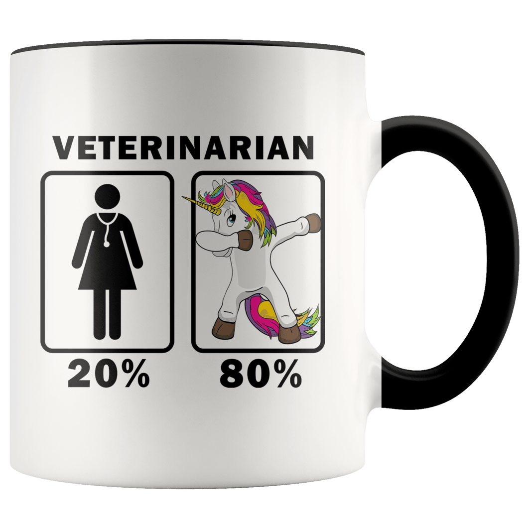 RobustCreative-Veterinarian Dabbing Unicorn 80 20 Principle Superhero Girl Womens - 11oz Accent Mug Medical Personnel Gift Idea