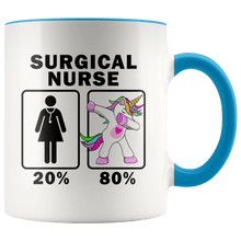 Load image into Gallery viewer, RobustCreative-Surgical Nurse Dabbing Unicorn 20 80 Principle Superhero Girl Womens - 11oz Accent Mug Medical Personnel Gift Idea
