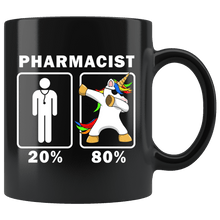 Load image into Gallery viewer, RobustCreative-Pharmacist Dabbing Unicorn 80 20 Principle Graduation Gift Mens - 11oz Black Mug Medical Personnel Gift Idea
