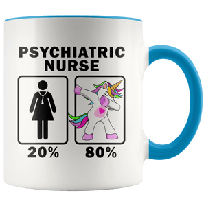 RobustCreative-Psychiatric Nurse Dabbing Unicorn 20 80 Principle Superhero Girl Womens - 11oz Accent Mug Medical Personnel Gift Idea