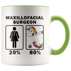 RobustCreative-Maxillofacial Surgeon Dabbing Unicorn 80 20 Principle Superhero Girl Womens - 11oz Accent Mug Medical Personnel Gift Idea