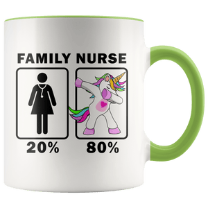 RobustCreative-Family Nurse Dabbing Unicorn 20 80 Principle Superhero Girl Womens - 11oz Accent Mug Medical Personnel Gift Idea
