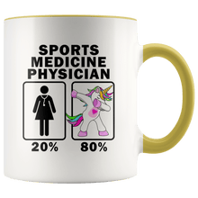 Load image into Gallery viewer, RobustCreative-Sports Medicine Physician Dabbing Unicorn 20 80 Principle Superhero Girl Womens - 11oz Accent Mug Medical Personnel Gift Idea
