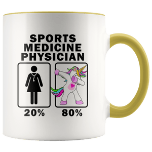 RobustCreative-Sports Medicine Physician Dabbing Unicorn 20 80 Principle Superhero Girl Womens - 11oz Accent Mug Medical Personnel Gift Idea