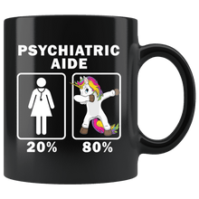 Load image into Gallery viewer, RobustCreative-Psychiatric Aide Dabbing Unicorn 80 20 Principle Superhero Girl Womens - 11oz Black Mug Medical Personnel Gift Idea
