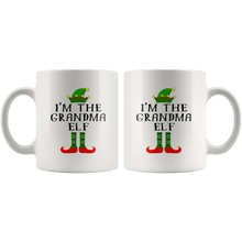 Load image into Gallery viewer, RobustCreative-Im The Grandma Elf Matching Family Christmas - 11oz White Mug Christmas group green pjs costume Gift Idea
