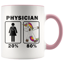 Load image into Gallery viewer, RobustCreative-Physician Dabbing Unicorn 80 20 Principle Superhero Girl Womens - 11oz Accent Mug Medical Personnel Gift Idea
