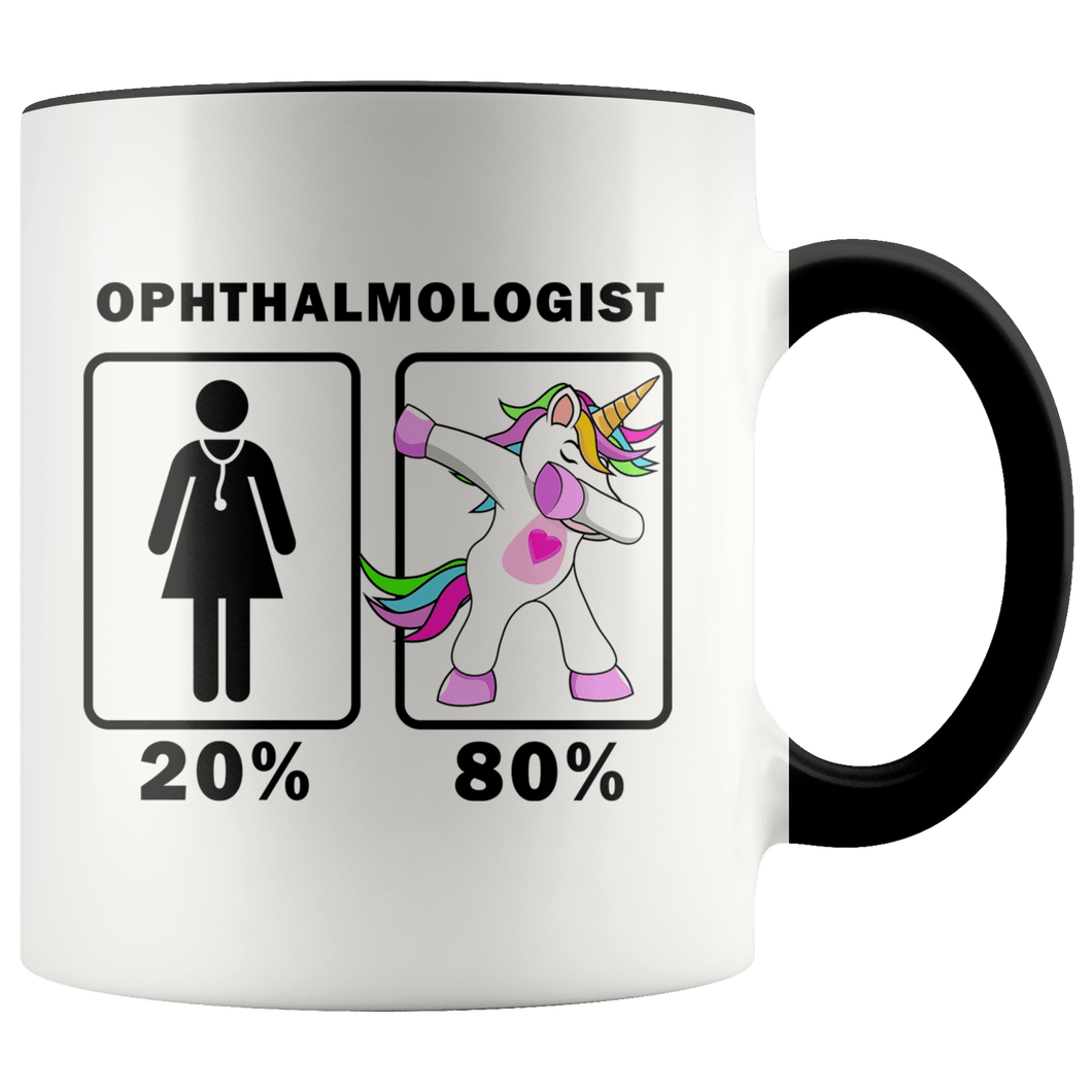 RobustCreative-Ophthalmologist Dabbing Unicorn 20 80 Principle Superhero Girl Womens - 11oz Accent Mug Medical Personnel Gift Idea