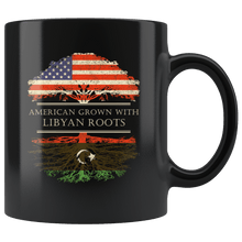 Load image into Gallery viewer, RobustCreative-Libyan Roots American Grown Fathers Day Gift - Libyan Pride 11oz Funny Black Coffee Mug - Real Libya Hero Flag Papa National Heritage - Friends Gift - Both Sides Printed
