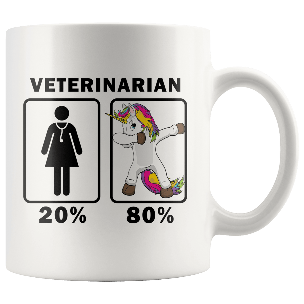 RobustCreative-Veterinarian Dabbing Unicorn 80 20 Principle Superhero Girl Womens - 11oz White Mug Medical Personnel Gift Idea