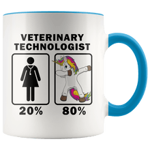 Load image into Gallery viewer, RobustCreative-Veterinary Technologist Dabbing Unicorn 80 20 Principle Superhero Girl Womens - 11oz Accent Mug Medical Personnel Gift Idea
