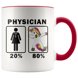 RobustCreative-Physician Dabbing Unicorn 80 20 Principle Superhero Girl Womens - 11oz Accent Mug Medical Personnel Gift Idea