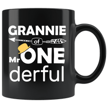 Load image into Gallery viewer, RobustCreative-Grannie of Mr Onederful  1st Birthday Baby Boy Outfit Black 11oz Mug Gift Idea
