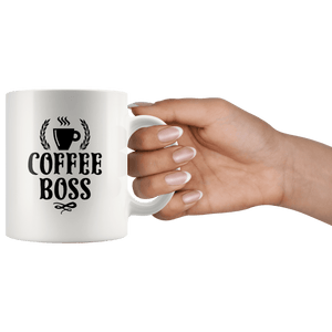 RobustCreative-Coffee Boss for Coworker - Funny Saying Quote - 11oz White Mug barista coffee maker Gift Idea
