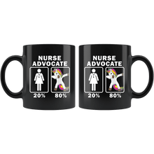 Load image into Gallery viewer, RobustCreative-Nurse Advocate Dabbing Unicorn 80 20 Principle Superhero Girl Womens - 11oz Black Mug Medical Personnel Gift Idea
