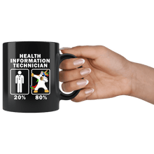 Load image into Gallery viewer, RobustCreative-Health Information Technician Dabbing Unicorn 80 20 Principle Graduation Gift Mens - 11oz Black Mug Medical Personnel Gift Idea
