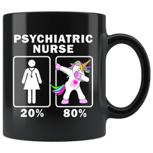 Load image into Gallery viewer, RobustCreative-Psychiatric Nurse Dabbing Unicorn 20 80 Principle Superhero Girl Womens - 11oz Black Mug Medical Personnel Gift Idea
