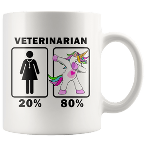 RobustCreative-Veterinarian Dabbing Unicorn 20 80 Principle Superhero Girl Womens - 11oz White Mug Medical Personnel Gift Idea