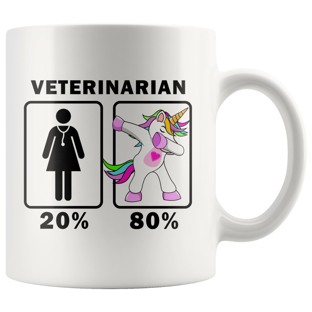 RobustCreative-Veterinarian Dabbing Unicorn 20 80 Principle Superhero Girl Womens - 11oz White Mug Medical Personnel Gift Idea