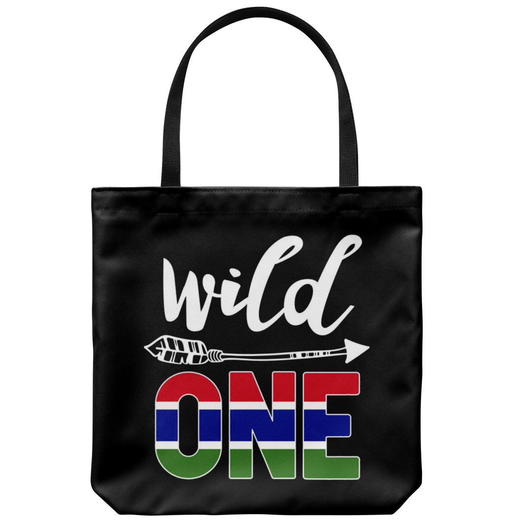 RobustCreative-Gambia Wild One Birthday Outfit 1 Gambian Flag Tote Bag Gift Idea